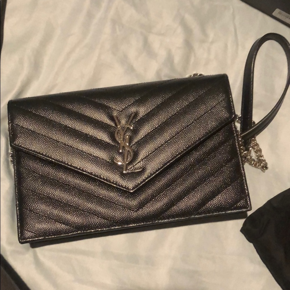 Ysl monogram wallet on chain